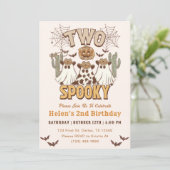 Zwei Spooky 2. Geburtstag Western Party Einladung (Stehend Vorderseite)