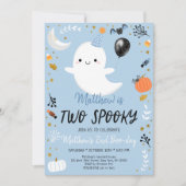 ZWEI Spooky Blue Ghost Halloween Einladung (Vorderseite)