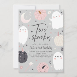 Zwei Spooky Boho Halloween Ghost 2. Geburtstags-Pa Einladung