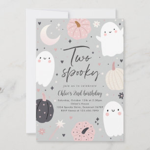 Zwei Spooky Boho Halloween Ghost 2. Geburtstags-Pa Einladung