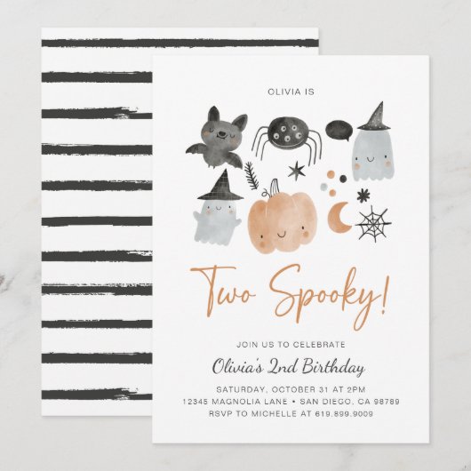 Zwei Spooky | Einladung von Geistern | Spooky 2. (Vorne/Hinten)