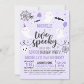 Zwei Spooky Einladung zum Geburtstag - Mädchen (Li (Vorderseite)