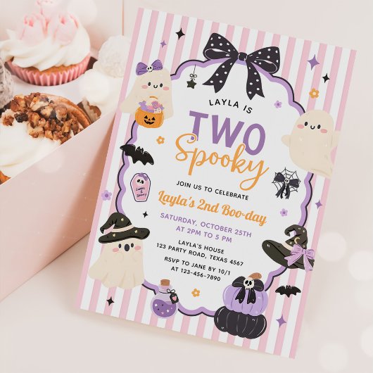 Zwei spooky Geist Halloween 2. Geburtstag Einladung