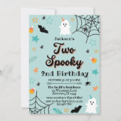Zwei Spooky Gender Neutral Halloween 2. Geburtstag Einladung (Vorderseite)
