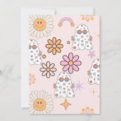 Zwei Spooky Groovy Ghost Hippie Halloween Geburtst Einladung (Rückseite)