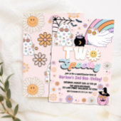 Zwei Spooky Groovy Ghost Hippie Halloween Geburtst Einladung