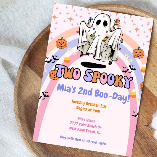 Zwei Spooky Groovy Halloween Einladung