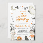 Zwei Spooky Halloween 2. Geburtstag Einladung (Vorne/Hinten)