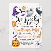 Zwei Spooky Halloween 2. Geburtstag Einladung (Vorne/Hinten)