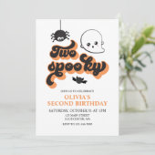 Zwei Spooky Halloween 2. Geburtstag Einladung (Stehend Vorderseite)