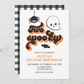 Zwei Spooky Halloween 2. Geburtstag Einladung (Vorne/Hinten)