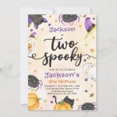 Zwei Spooky Halloween 2. Geburtstag Einladung (Vorderseite)