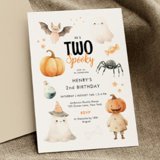 Zwei Spooky Halloween 2. Geburtstag Einladung
