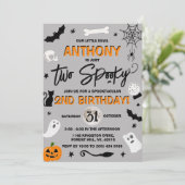 Zwei Spooky! Halloween 2. Geburtstag Einladung (Stehend Vorderseite)