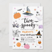 Zwei Spooky Halloween 2. Geburtstag Einladung (Vorderseite)