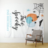 Zwei Spooky Halloween 2. Geburtstag Pumpkins Wandteppich (Beispiel (Horizontal))
