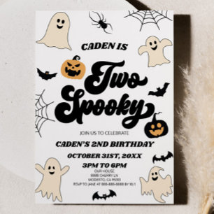 Zwei Spooky Halloween 2. Geburtstagsparty Einladung