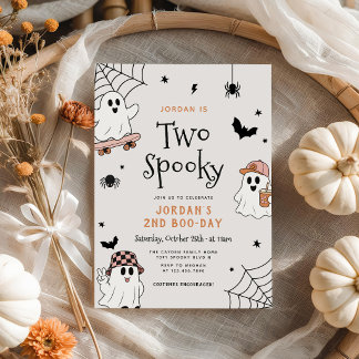 Zwei spooky Halloween-Geist 2. Geburtstag Einladung