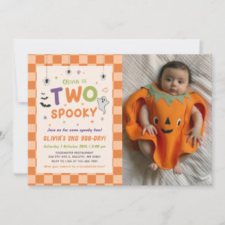 Zwei spooky Halloween-Geist 2. Geburtstagsfoto Einladung