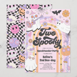 Zwei Spooky Halloween Groovy Ghost 2. Geburtstag Einladung