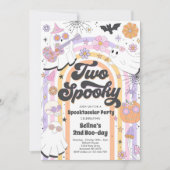 Zwei Spooky Halloween Groovy Ghost 2. Geburtstag Einladung (Vorderseite)