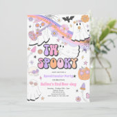 Zwei Spooky Halloween Groovy Ghost 2. Geburtstag Einladung (Stehend Vorderseite)