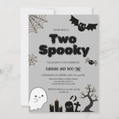 Zwei Spooky Halloween Zweite Geburtstagsparty Einladung (Vorderseite)