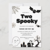 Zwei Spooky Halloween Zweite Geburtstagsparty Einladung (Vorderseite)