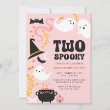 ZWEI SPOOKY Niedlich und modern rosa Geist Einladu