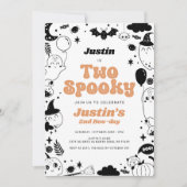 Zwei Spooky Orange Ghost Halloween Einladung (Vorderseite)