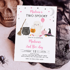 Zwei Spooky Pink Ghost Halloween Einladung