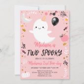 ZWEI Spooky Pink Ghost Halloween Geburtstag Einladung (Vorderseite)