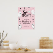 Zwei Spooky Pink Ghost Halloween Geburtstag Willko Poster (Küche)