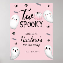 Zwei Spooky Pink Ghost Halloween Geburtstag Willko Poster