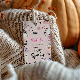 ZWEI Spooky Pink Halloween Geschenkanhänger