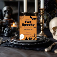 Zwei Spooky Pink Halloween Zweite Geburtstagsparty