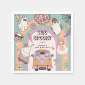 Zwei Spooky Retro Fun 2. Geburtstag Party Serviette (Vorderseite)