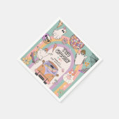 Zwei Spooky Retro Fun 2. Geburtstag Party Serviette (Ecke)