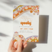 Zwei Spooky | Retro Groovy Boho Girls 1. Geburtsta Einladung