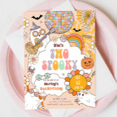 Zwei Spooky Retro Halloween Mädchen am zweiten Geb Einladung