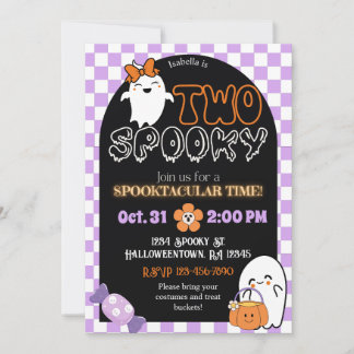 Zwei Spooky, Retro Thema 2. Geburtstag Einladung