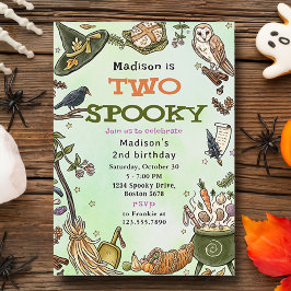 Zwei Spooky Witwen Halloween 2. Geburtstag Einladu Einladung
