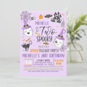 Zwei Spooky zum Geburtstag Einladung - Lila (Stehend Vorderseite)