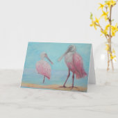 ZWEI SPOONBILLS Gruß-Karte Karte (Gelbe Blume)