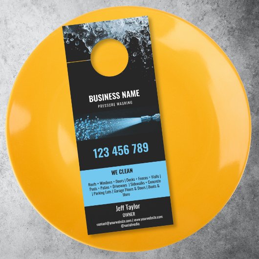 Zwei Sprachen Druck waschen Power Waschabdeckung Türanhänger