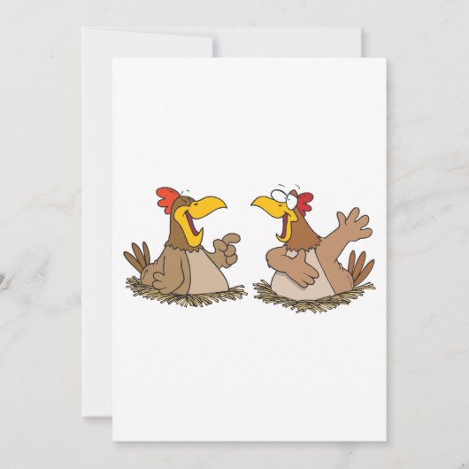 Zwei sprechende Hühner Einladung (Vorderseite)