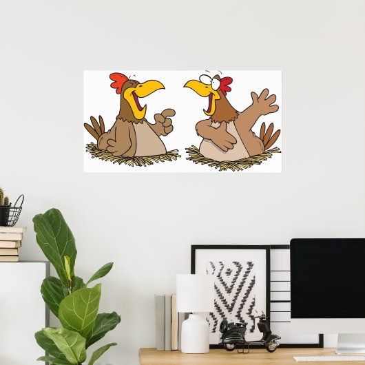 Zwei sprechende Hühner Poster (Heimbüro)