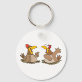 Zwei sprechende Hühner-Schlüsselanhänger Schlüsselanhänger (Rückseite)