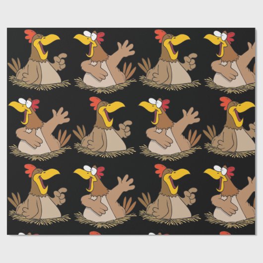 Zwei Sprichhühner Geschenkpapier (Flach)