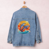 Zwei springende Cartoon-Delfine Jeansjacke (Hangar)